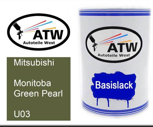 Mitsubishi, Monitoba Green Pearl, U03: 500ml Lackdose, von ATW Autoteile West.